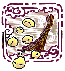 きょうの妖怪 #和漢百魅缶  通算7147体目【おどろ箒】おどろ箒で土間を掃き出すと、福が出て行っちゃうよ! #たのしい俗信 https://t.co/VQbL9gYwDs 
