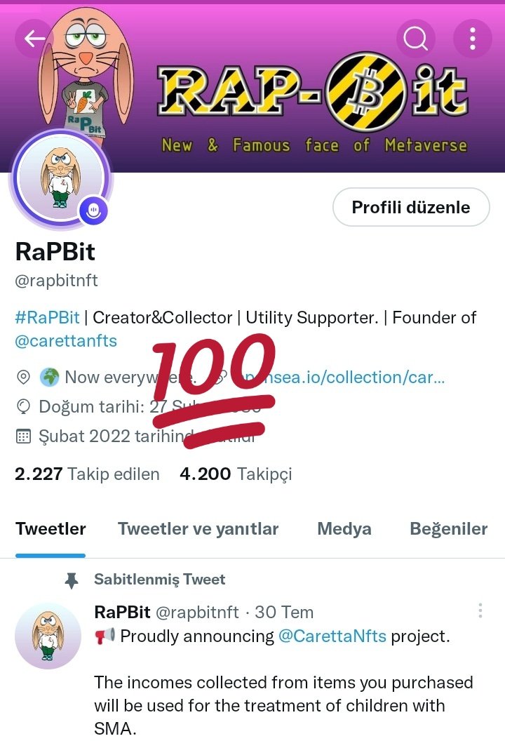 rapbitnft's tweet photo. Hey #nftcommunity
Fam of #RaPBit is growing
Thanks to 4200 followers
#nft https://t.co/Rt1NmPMaam