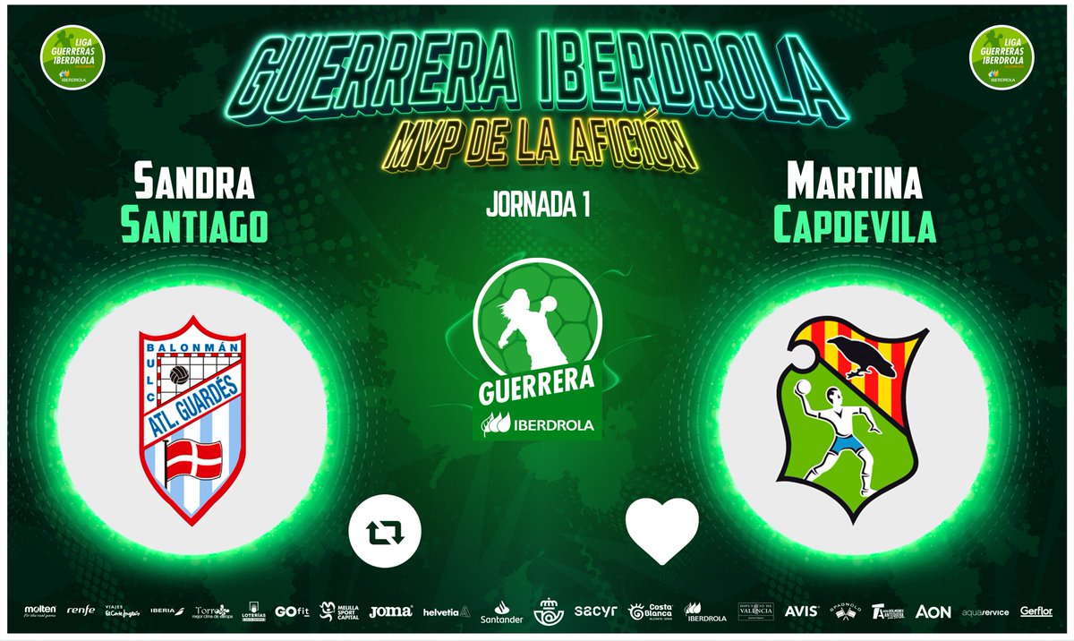 Liga Guerreras Iberdrola (@iberdroladhf) on Twitter photo ⭐️ #GuerreraIberdrola - Jornada 1
🆚 @Atlguardes_ofic : <a href="/BMGranollers/">BM Granollers</a>
♻️ RT: @sandramsantiago
❤️ Me gusta: <a href="/Martinacb8/">Martina Capdevila Barbany</a> ⭐️ #GuerreraIberdrola - Jornada 1
🆚 @Atlguardes_ofic : <a href="/BMGranollers/">BM Granollers</a>
♻️ RT: @sandramsantiago
❤️ Me gusta: <a href="/Martinacb8/">Martina Capdevila Barbany</a>