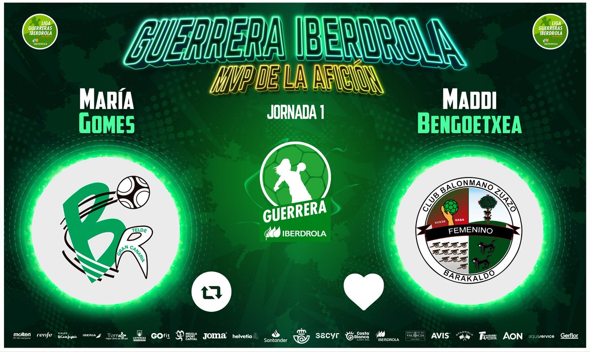 IberdrolaDHF's tweet photo. ⭐️ #GuerreraIberdrola - Jornada 1
  
🆚 @BMRemudas : @CbmZuazo 
 
♻️ RT: @Mariagoda13 
❤️ Me gusta: @maddi_bengo29 https://t.co/PPP7QDjDMU
