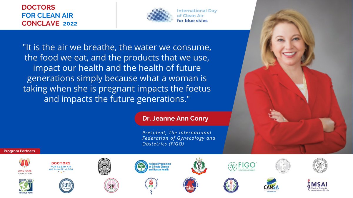 icareforlungs's tweet photo. "It is the air we breathe, the water we consume, the food we eat, and the products that we use, impact our health and the health of future generations", says Dr. Jeanne Ann Conry, President, The International Federation of Gynecology and Obstetrics
#DFCACon #WorldCleanAirDay https://t.co/l5LKCw4zJQ