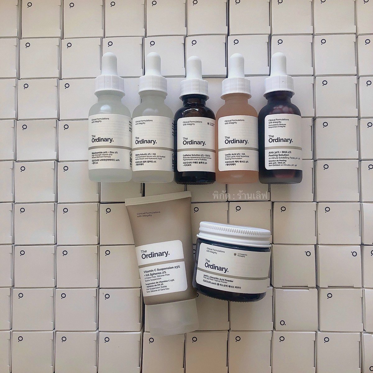 Akiwa01_mi's tweet photo. The ordinary #พร้อมส่ง

- Niacinamide zinc - 320
- Aha Bha - 460
- Alpha Arbutin - 450
- Caffeine Solution - 350
- Lactic Acid - 390
- Vitamin C Suspension - 390
-  L-Ascorbic Acid Powder - 350

ค่าส่ง 30/50
#ใช้ดีบอกต่อ #theordinary #สกินแคร์เกาหลี https://t.co/EXT50zECj7