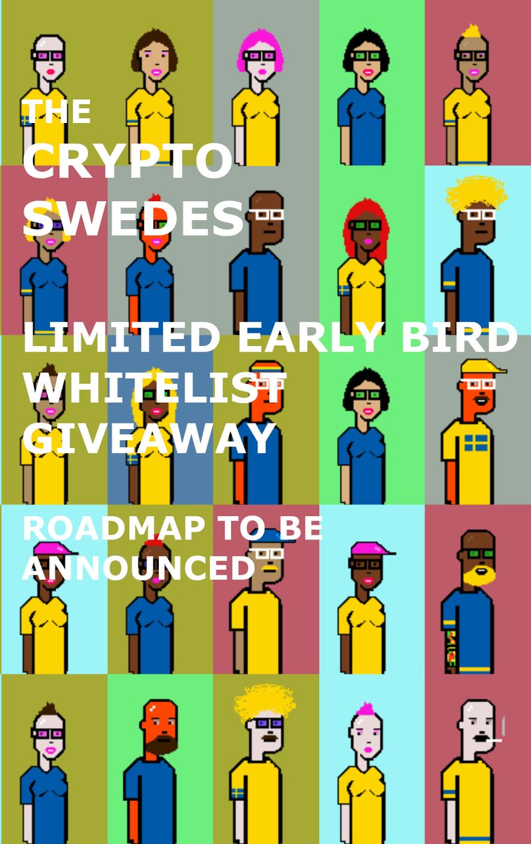 TheCryptoSwedes's tweet photo. THE CRYPTO SWEDES
LIMITED EARLY BIRD WHITELIST GIVEAWAY

TO BE WHITELISTED:
1⃣ Join the Discord
https://t.co/ywXrHmlU0h
2⃣ Like &amp; RT
3⃣ Follow @TheCryptoSwedes

#NFTGiveaway #NFTCommunity #Giveaway #Whitelist #PolygonNFT #NFT https://t.co/c9sYnH23N9