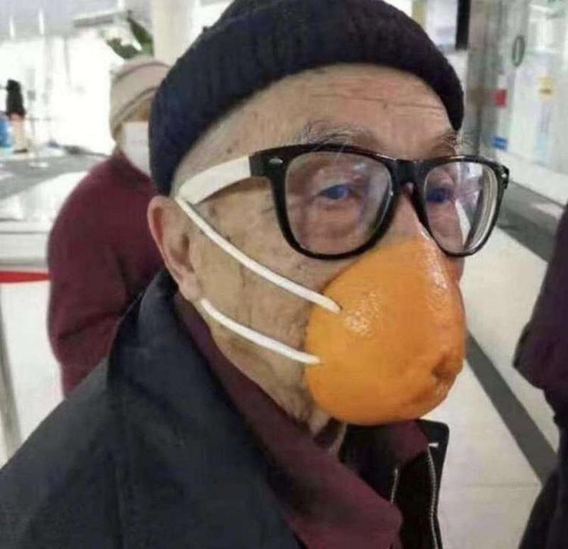 DrJBhattacharya's tweet photo. There is as much evidence supporting the use of this mask as there is for a cloth mask! Orange you glad I found the pic online?
I'll let myself out the back while I still can... https://t.co/eIITuZqCOs