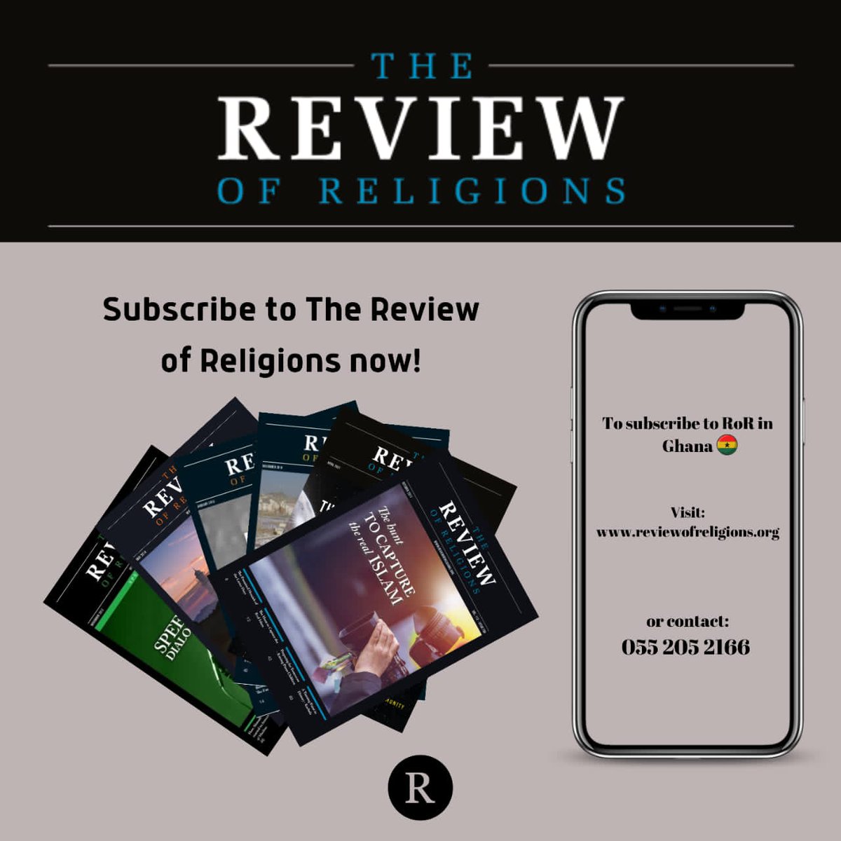 Don't miss out on the magazine that presents the true teachings of #Islam, brings together viewpoints on different religions and make discussion on #religion and religious philosophy accessible. #Subscribe to @ReviewReligions, now: 0552052166 or reviewofreligions.org #Ahmadiyya