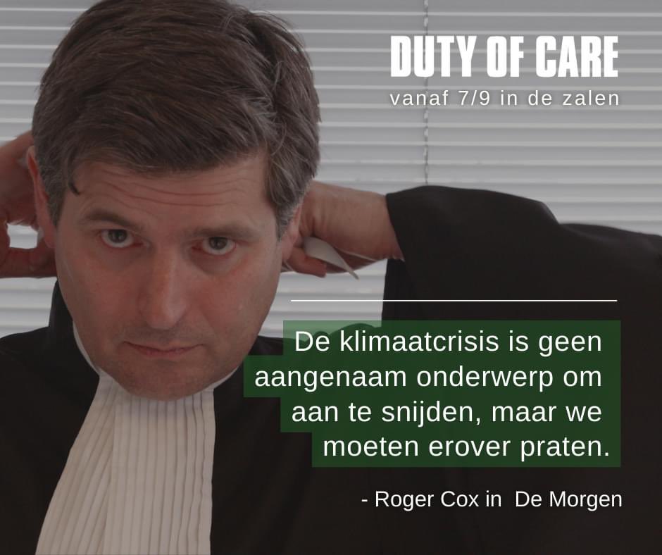 Maandag 7/9 kick off van de docu Duty of Care in @sphinxcinema in Gent. Over advocaat @CoxRoger die baanbrekende klimaatzaken won tegen de Nederlandse overheid en @Shell_Nederland. Meer info op facebook.com/DutyofCareBelg… @NicBalthazar @DaltonDistri @Klimaatzaak