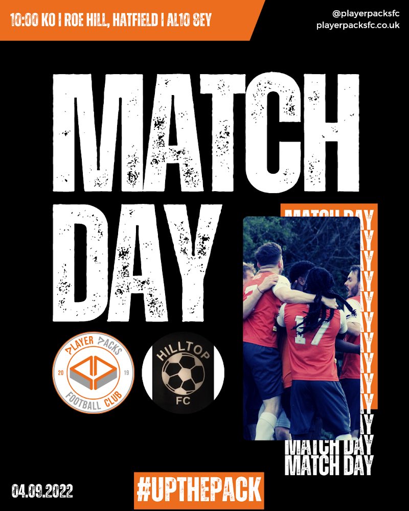 PlayerPacksFC's tweet photo. ππΌππΎππΏπΌπ
π @HilltopFC1
π Roe Hill, Hatfield
π Sunday 4th September
π 10:00 Kick Off
π @hertsadsl Premier Division
#οΈβ£ #UPTHEPACK
#football #sundayleague #sundayleaguefootball #footballer #ball #footballplayer #footballboots #footballgame #footballseason https://t.co/uzcWx3j6cA