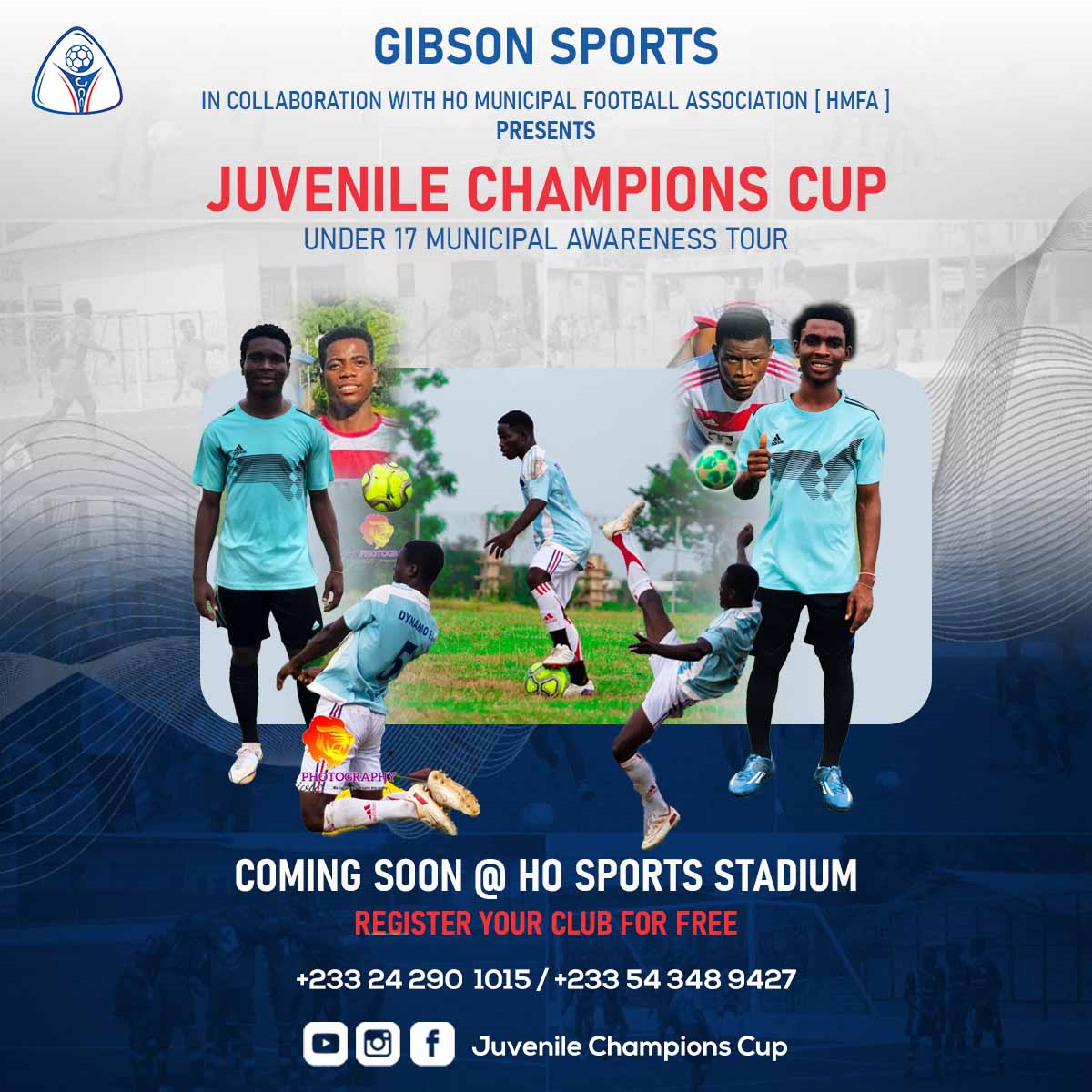 jchampionscup's tweet photo. Something big is coming to Ho.
The Ho Municipal Football Association has accepted to host the Gibson Juvenile Champions Cup.
Share wiith a footballer or a club manager
#juvenilechampionscup #jcc #juvenilefootball #ghanajuvenile #hmfa #vrfa #ghanafootball https://t.co/4ir2TYEYfg