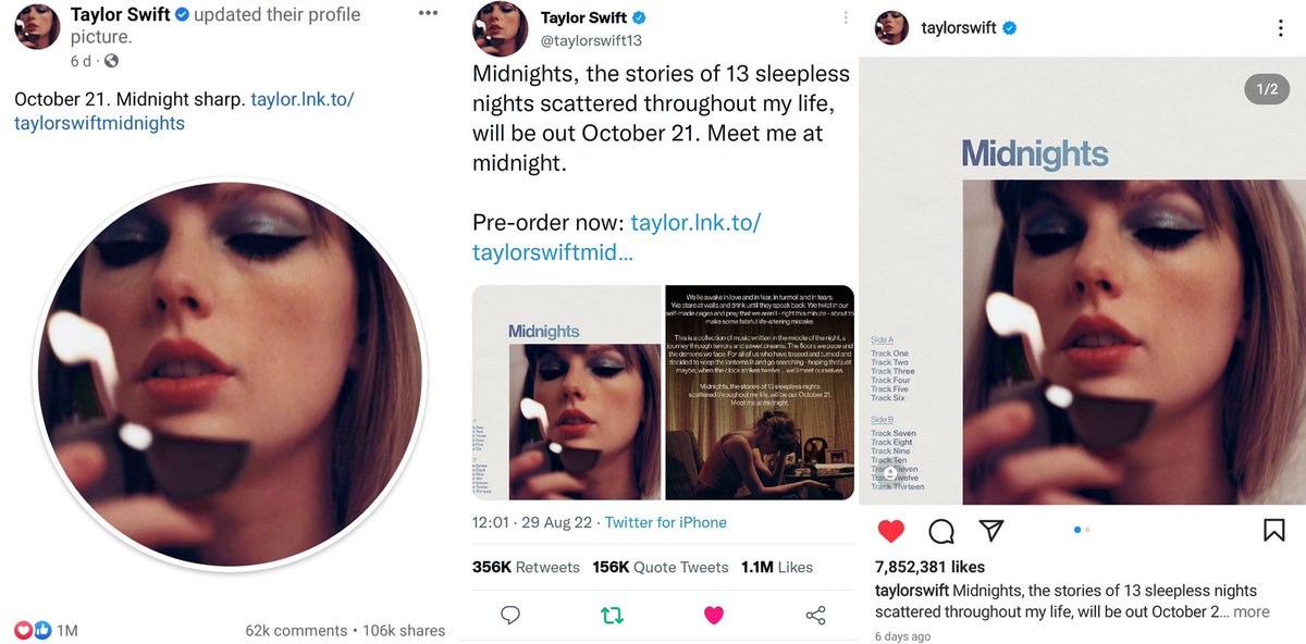 swifferupdates's tweet image. 🕰| Across all platforms, @taylorswift13&apos;s release of #TSmidnighTS is highly anticipated!