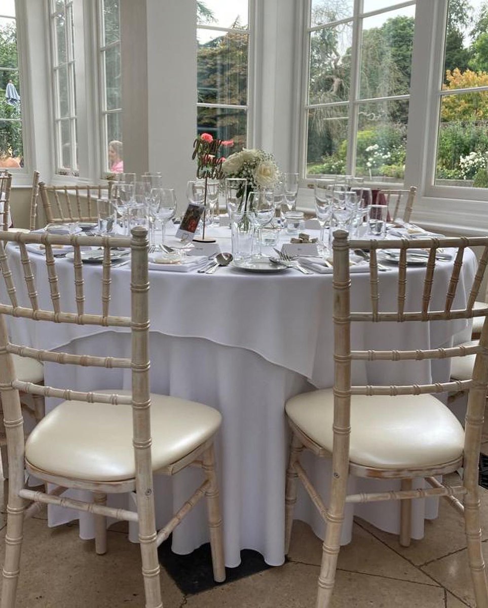 HCelebrationH's tweet photo. Beautiful set up at @goldsborohall yesterday simple theme with the cream Limewash Chiavari #wedding #tablehire #chairhire #blossomtreehire #eventhire https://t.co/eThoJXdKDl