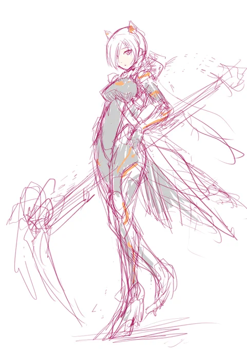次の娘のラフ描いた 