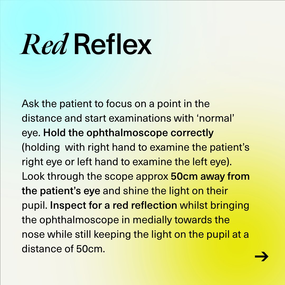 matrixeducates's tweet photo. 9 Things not to miss in your eye exam 👀

1. Introduction 
2. Inspection 
3. Preparation
4. Red Reflex
5. Fundus
6. Optic Disc 
7. Retina
8. Macula
9. Conclusion!

👉 Save for later https://t.co/7mu2ns1aBK