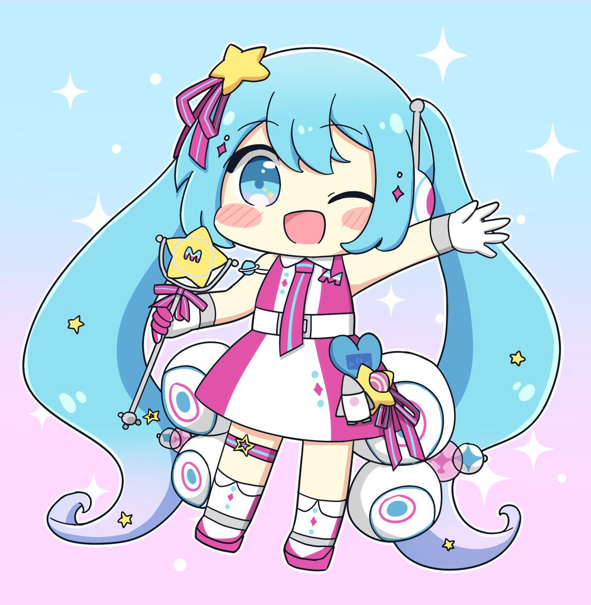 初音ミク ,null 「おつかれさまでしたー!#マジカルミライ10th 」|ねこみんのイラスト