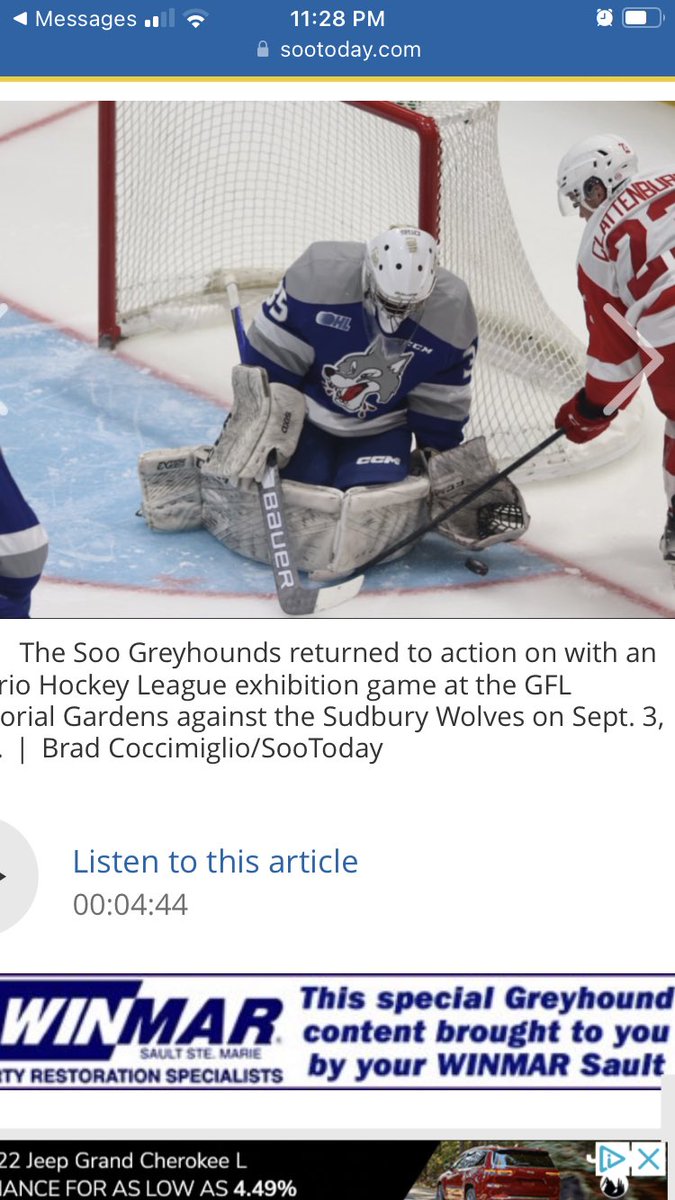 I spy with my little eye another <a href="/HEOU18AAA/">HEO U18 AAA 2023-2024</a> and <a href="/WolvesU18AAA/">Renfrew Wolves U18AAA</a>  <a href="/TheCCHL/">The CCHL</a> player on front page photo of the news in my home town playing for the hounds sootoday.com