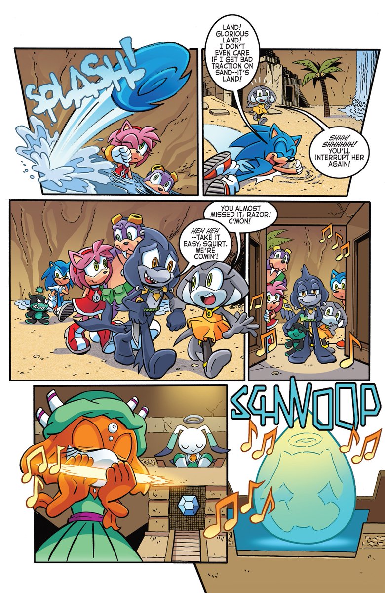 JoshSonic's tweet photo. From Archie Sonic #260 writing by Ian Flynn and art by Jennifer Hernandez
Aleah Baker (Ian Flynn's wife) made a lot of these characters here, including Razor, Pearly, and Coral.
#ArchieSonic #SonicTheHedgehog #Sonic #AmyRose https://t.co/1z5QFwcwuP