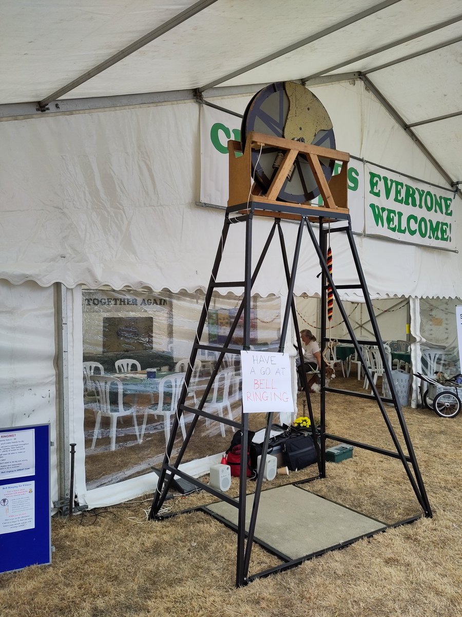 Great to be back at Dorset County Show demonstrating bellringing. So far, we've spoken to a bishop and a bellringing MP, and three generations of one family had a go as granny was encouraging them to take up ringing!
