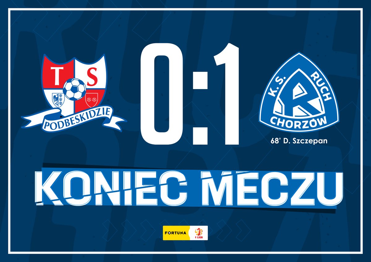 RuchChorzow1920's tweet photo. ⏱️ KONIEC! Złoty gol @Szczepek_1995 daje nam 3 punkty w Bielsku! Brawo drużyna! 👏 #MySomRuch 💪 https://t.co/2QdZUqi9SH