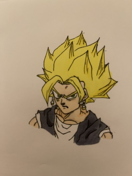 次男が絵の練習中。ドラゴンボールのベジット。001 
