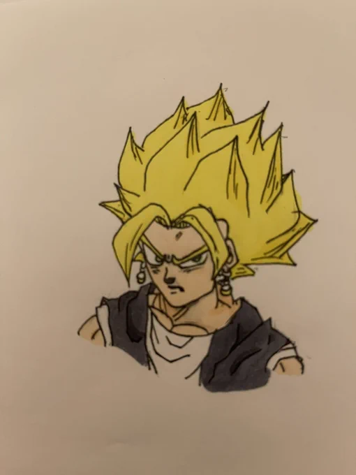 次男が絵の練習中。ドラゴンボールのベジット。001 