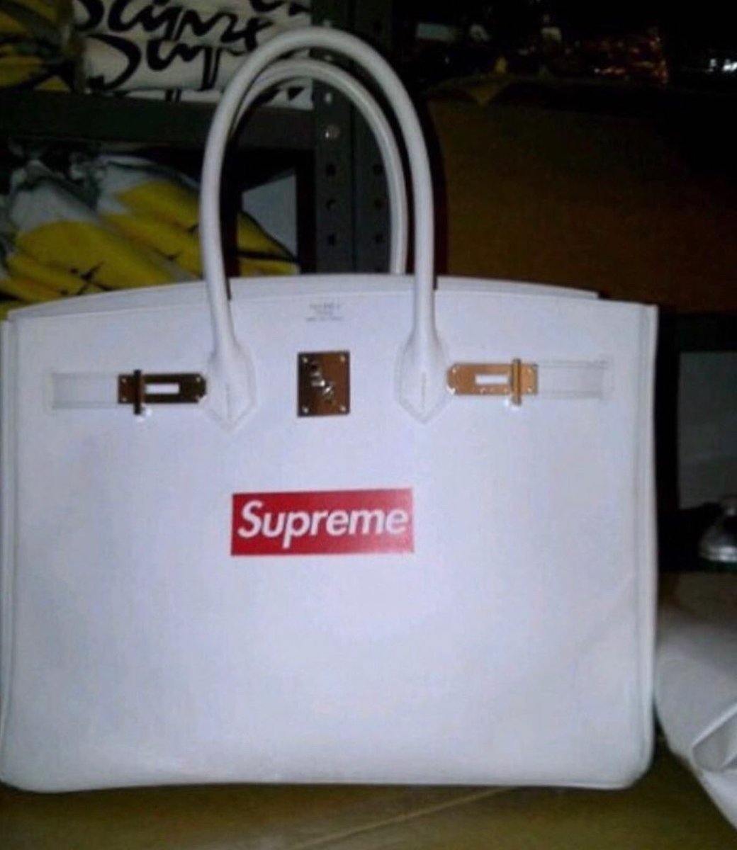 What does the man who owns Supreme get his wife? A Supreme Birkin bag. I  wonder if its the same from the Lady Gaga shoot.