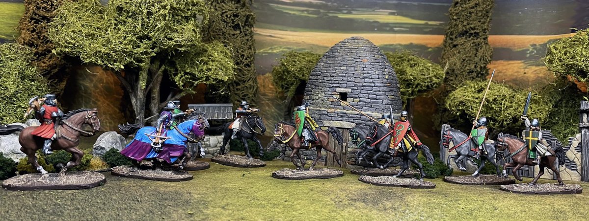 panzerkaput's tweet photo. I have finished my Welsh horse for my Barons' War Game along with some English mounted Sergeants. The mounted Sergeants with crossbows are from Fireforge Games. #thebaronswar #historicalgamer #fsinspired #thewelsh #warhost #wargamer #footsore #fireforgegame #fogou https://t.co/abqduSwhf8