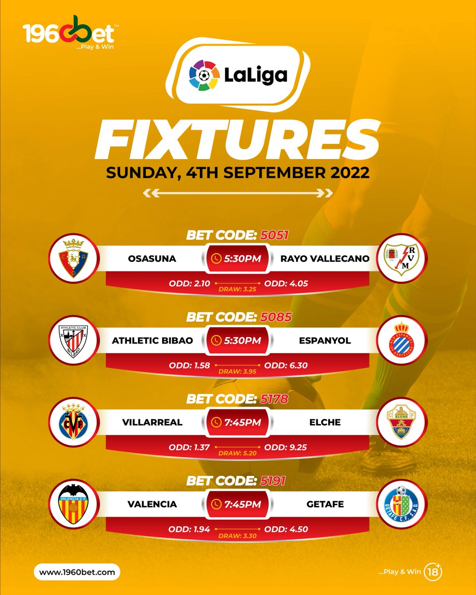 1960betng's tweet photo. #FOOTBALL🏆⚽

#Sundayfixtures

BET NOW on https://t.co/rBJFwT2iob
MOBILE APP ALSO AVAILABLE
Mobile App Down 👇
https://t.co/MhfzLBdeIW
Play Responsibly 🔞

#playandwin #1960Bet #LaLiga #SerieA #Ligue1 #Superlig #football #sports #odds #fixtures https://t.co/WonEiTGfW8