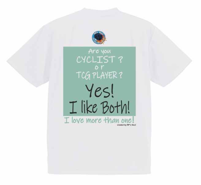 RPSS0810's tweet photo. 【新作】
「サイクリストｘTCGプレイヤーTシャツ」
自転車もTCGも好き！
な方に向けてデザイン。
ドライシャツなので速乾性があり、
普段使いは勿論、ちょっとそこまで自転車で！
のお出かけの際にいかがですか？
※こちらはバックプリント(表は無地、背中に絵柄）となります

https://t.co/DzrNcCZV2n https://t.co/l14zGGSdDW