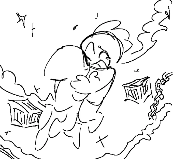 this isnt ship art but itll do for now (i am held hostage outside . a deal is a dewl i will draw in ms painy after like a week pls remind me lol #toodeeandtopdee 