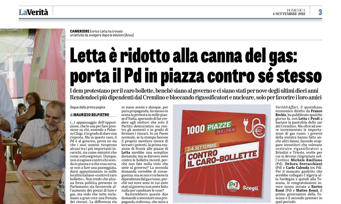 madforfree's tweet photo. Ricostruzione di come siamo diventati dipendenti da energia russa (grazie al Pd) e di com’è surreale e ipocrita che oggi qualcuno (il Pd) vada in piazza contro il caro-bollette causato proprio da questa dipendenza. Protestano contro loro stessi

@BelpietroTweet e @petunianelsole https://t.co/MOEvaKLiSQ
