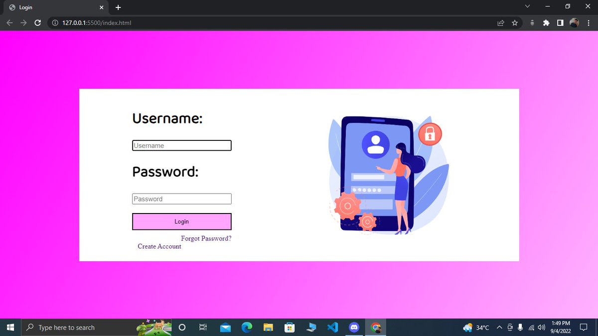 Adwayyyyy's tweet photo. day#11
Created a simple login page without backend
Will add backend to it after learning about backend
Will be inactive for a few more days as i am going out of station
#CodeChallenge #100daysofcode #webdesign #WebDevelopment #javascript #html #css https://t.co/vSfbyUS8pS