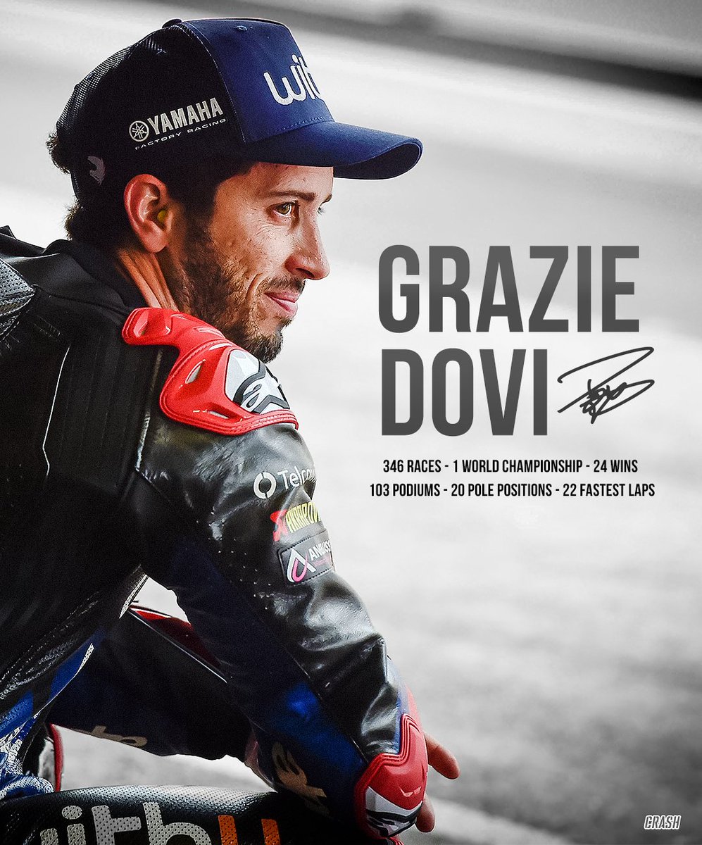 crash_motogp's tweet photo. A grand prix career that started in 2001, comes to an end today 🥲

Andrea Dovizioso, 𝐆𝐫𝐚𝐳𝐢𝐞 ❤️

#MotoGP #GrazieDovi https://t.co/j4KKJUfi33