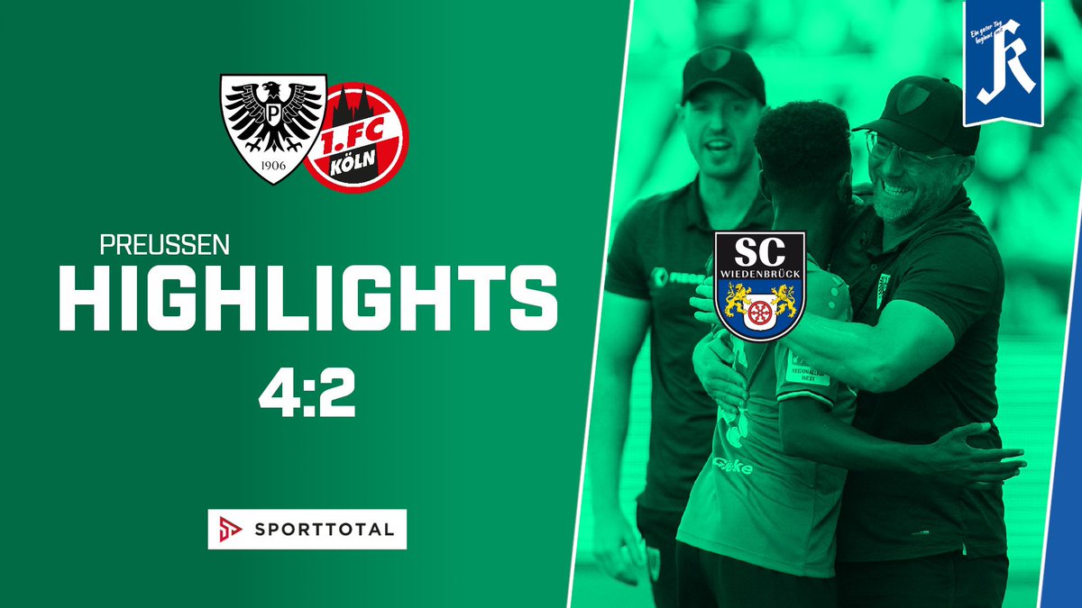 Preussen06's tweet photo. 🎥 Sechs Tore, drei Aluminiumtreffer und vieles mehr, seht ihr jetzt in den #Highlights ⚫️⚪️💚 #scp07 #SCPKOE 
___
https://t.co/zGinmhkDMq https://t.co/LiPno7GPSo