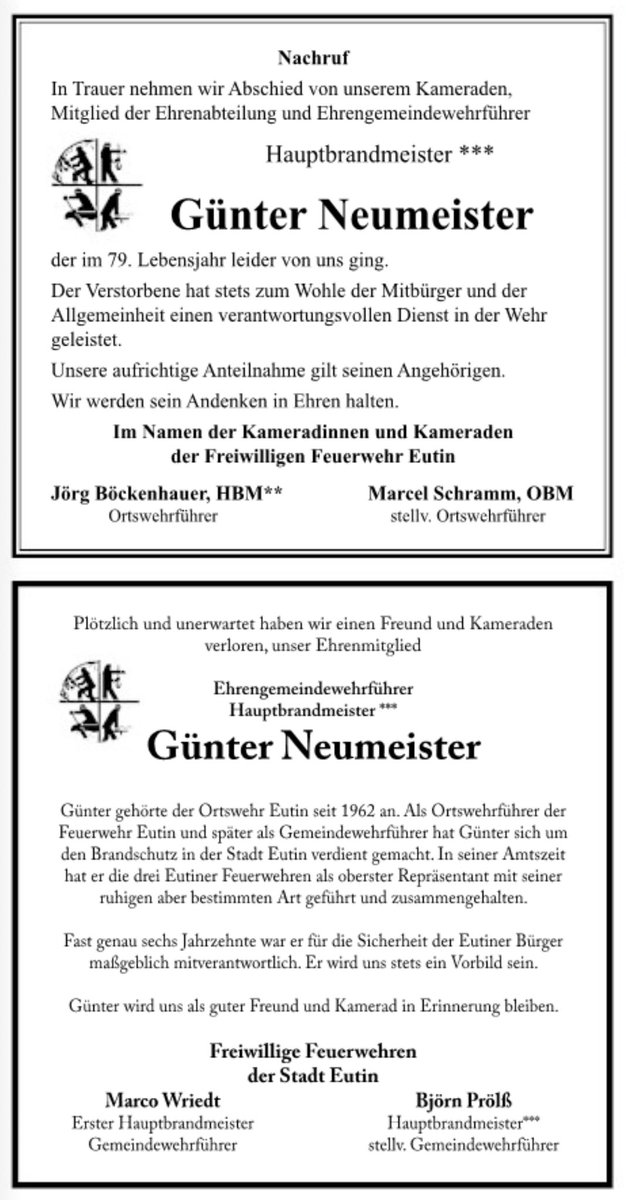 ⚫️ In stiller Trauer nehmen wir Abschied