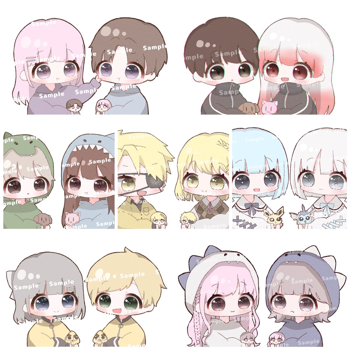 アイコン オーダー ミニキャラ 夢絵 ペア画 イラスト SNSアイコン