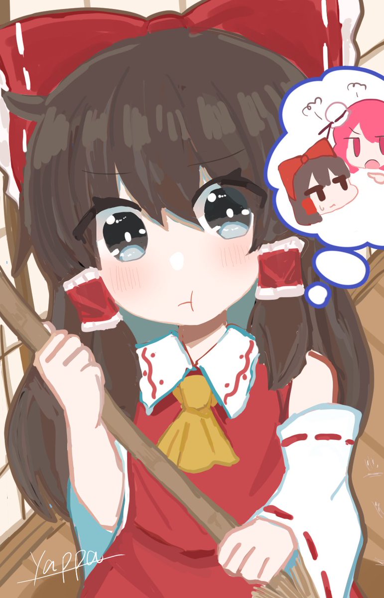 damaya_a_a's tweet photo. お掃除
#東方project #博麗霊夢 #ワンドロ https://t.co/CZNGz2aXfp