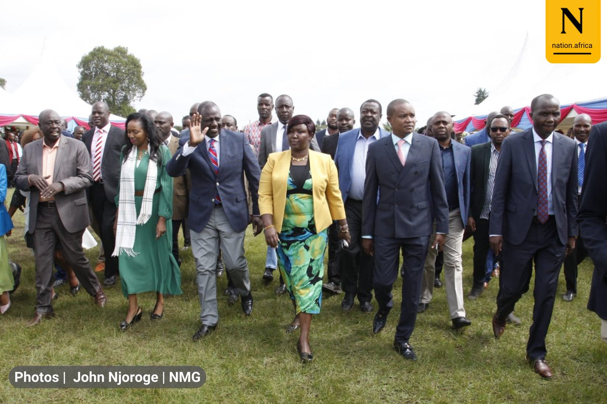 NationAfrica's tweet photo. President-elect Willam Ruto, Deputy President-elect Rigathi Gachagua arrive in Njoro, Nakuru County accompanied by Governor Susan Kihika, and a host of other Kenya Kwanza leaders.

Photos| John Njoroge| NMG https://t.co/K3oIlGMXgl