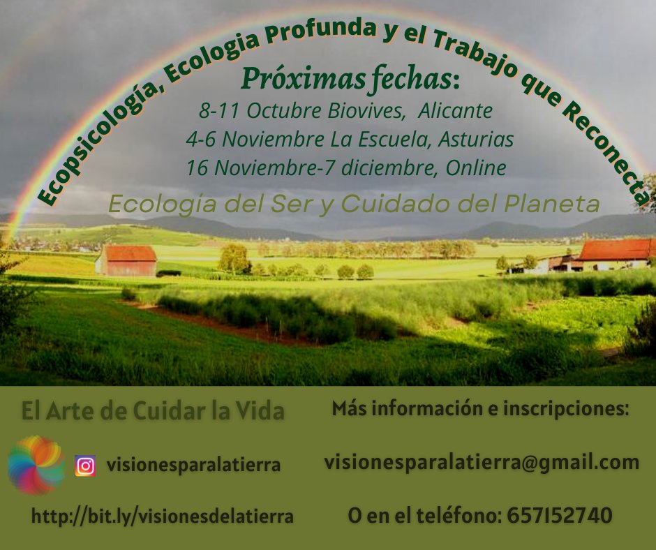 TuronCutrina's tweet photo. Más información del evento online gratuito del 12S: https://t.co/jmToEA1E8S
Reserva tu plaza gratuita en visionesparalatierra@gmail.com
web:https://t.co/yIOSwadsLp  #ecología
#emergencíaecológica
#eltrabajoquereconecta
#workthatreconnects
#ecopsicologia
#ecologiaprofunda https://t.co/7coEU9yeFn