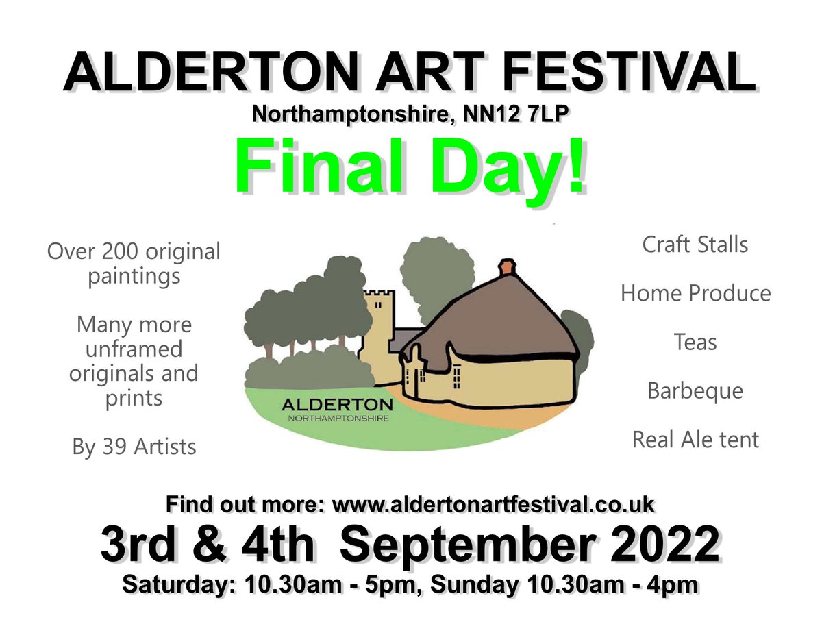 We are open today (Sunday 4th September) 10.30am to 4pm.  Come and look at the beautiful art in our Church (there are styles to suit everyone), have a burger, or some tea, wonder around our craft stalls, and enjoy yourself!
Its our final day!
#Art #northamptonshire #NN12