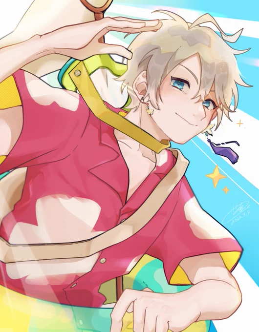 パパンパ最強に夏な曲そんじゃいきましょう!!  #描いた晴 