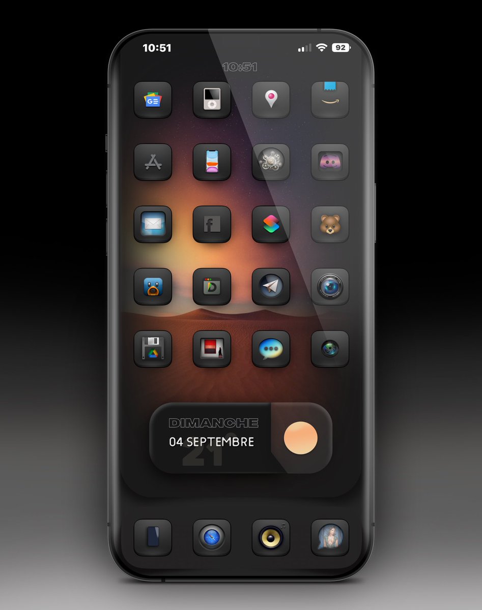TeboulDavid1's tweet photo. Sunday on #iOS16Beta8 with #ShowApp 🌴🌴🌴
. 
.
🔘 #ShowLive⚡️@SeanKly
🍊 Icons #Palette_Dark 
.
.
#ios15homescreen 
#ios15icons  
#shortcuts 
#Wallpaper 
#iOS16Beta8
#iPhone13ProMax 
#ShowLive🤗 Swa90 https://t.co/NY70guS2Cu