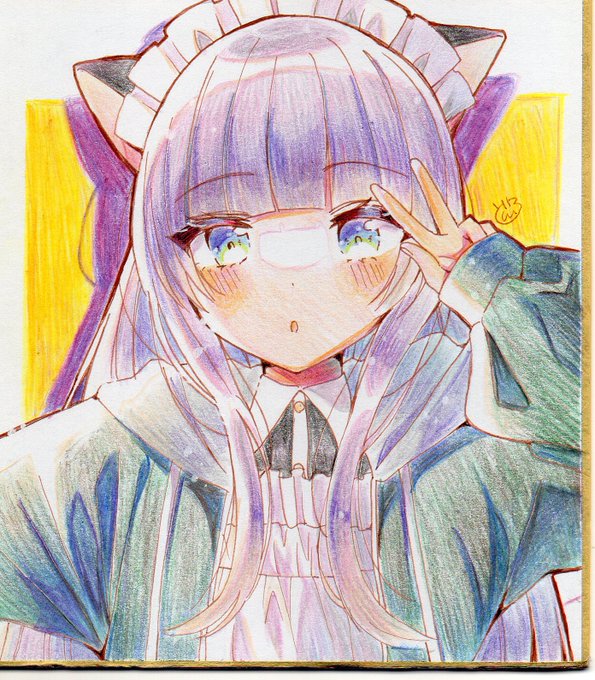 猫耳ジャージメイド🐱
#創作
#色鉛筆 