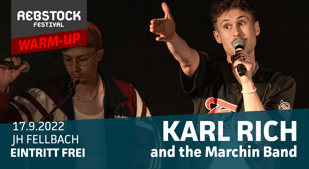 Rebstock_Fest's tweet photo. KARL RICH and the Marchin Band eröffnen unser kleines, aber feines Rebstock Festival im Jugendhaus Fellbach am 17.09.2022 und servieren uns Wortakrobatik garniert mit dopen Beats. 😎🤩🥳 #RF22 #rebstockfestival2022 #rap #fellbach #remstal #stuttgart #livemusik #festival https://t.co/BQ0nL1SGD8