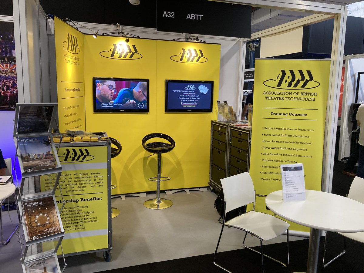 Waiting with excitement to welcome visitors to the ABTT Stand A32 <a href="/plasashow/">PLASA Events</a> this morning. Do come and see us to say “Hello!” and take advantage of the great offers we have.