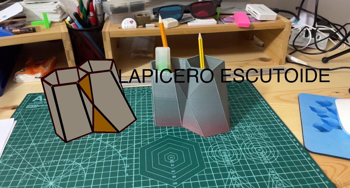 pina_agost's tweet photo. Lapicero escutoide!! Diseño con @geogebra Impreso con la nueva impresora de @geeetech myzar s (una pasada). Y realidad aumentada!!! Divertido!! @bancoche @mcarmenmaths @debora_pereiro @IGCValenciana @jlmunoz161 @chacon_sevilla @p_trivino https://t.co/BkuOmbgusG https://t.co/FkGePLmaN1