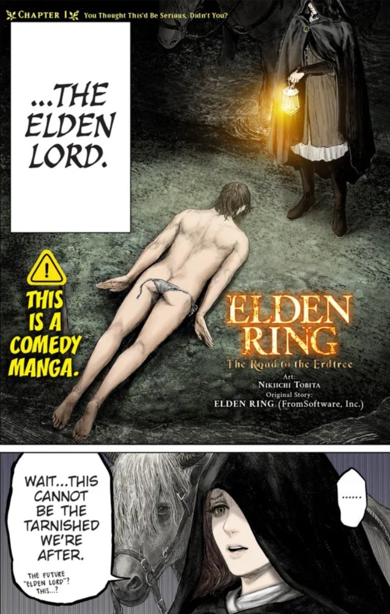 Pinopinisimo's tweet photo. Ha salido un manga oficial de Elden Ring. Es de humor y en España estará editado por Norma.

El domingo no podría empezar mejor. https://t.co/9faEigGPQ6