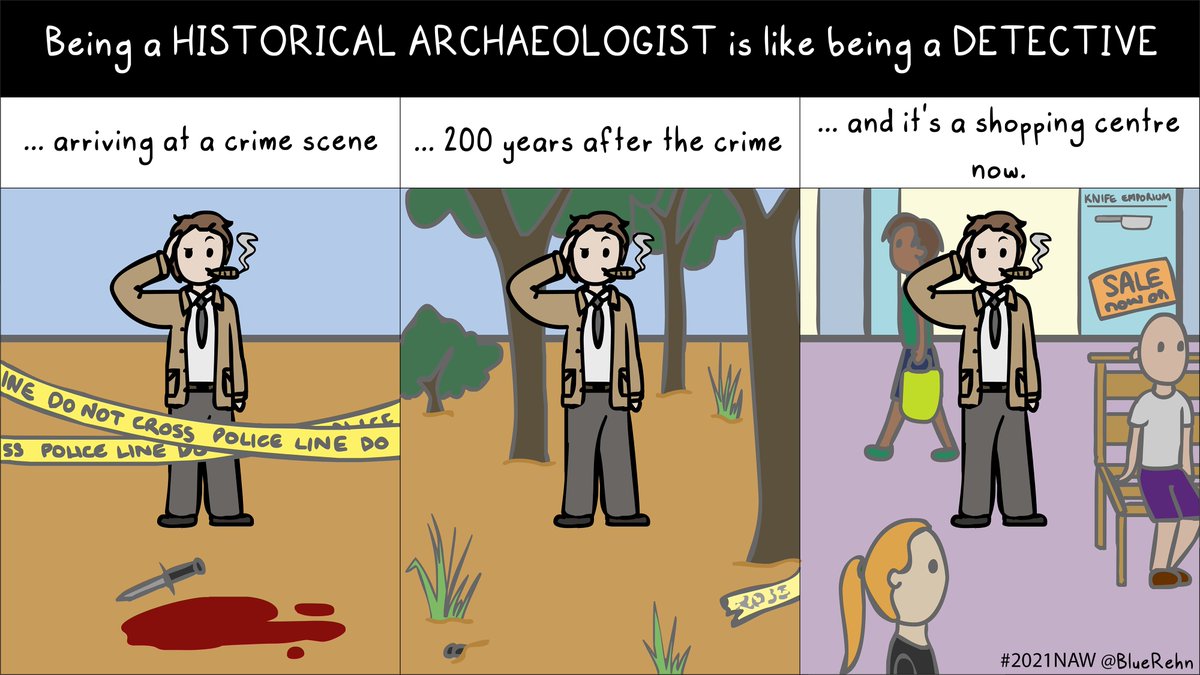 #SciCommSeptember Day 5: Science joke Reviving a comic I made for @archaeologyweek last year - archaeology uses a lot of detective work 🔎 and comics are my favourite format for sci jokes I recently drew some new science comics that I can hopefully share soon, so stay tuned!
