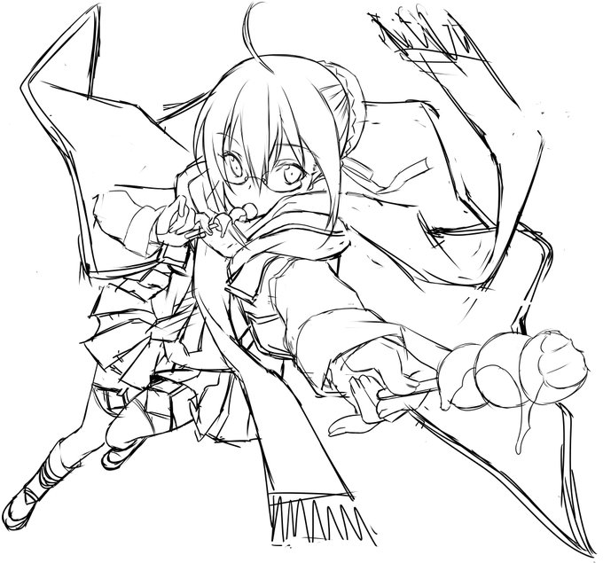 謎のヒロインXオルタが復刻ピックアップしてたので、当時えっちゃん召喚触媒用に描いたものの完成前に出てくれたのでラフのまま絶賛放置中のイラストを皆様の召喚祈願に貼っときますね

#FGO 