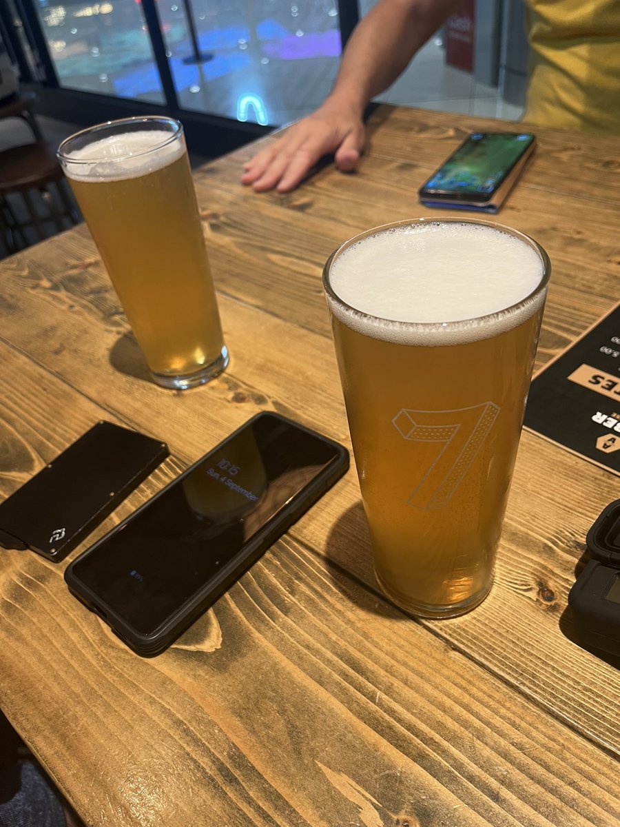 LooRiley's tweet photo. Pre-Disney pint! Watermelon amber ale. @gemark1605  style I’d give it a 2.75. Bit gassy. Think I’ll have the burps all flight 🥴 https://t.co/huvygkPjim