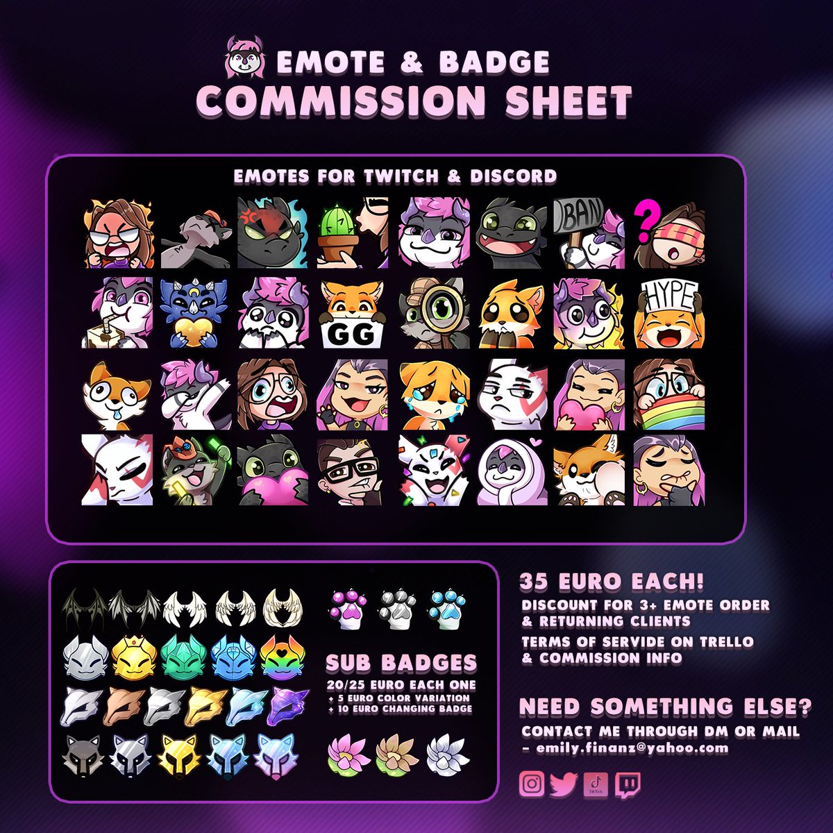SillyEmy's tweet photo. Hey!💖
Ich bin derzeit auf der Suche nach neuen Kunden für den September/Oktober.🗓️📌
Ich biete Avatare, Merch-Designs, Emotes und mehr.
Bei Interesse schreibt mir einfach eine DM oder Mail.
Mehr Informationen findet Ihr auch auf den Bildern.⬇️
Teilen ist auch gern gesehen!💙 https://t.co/hOklpThfMe
