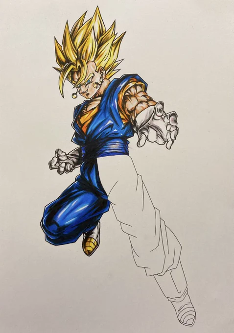 今回は背景は描かないのであと少しで完成!! 